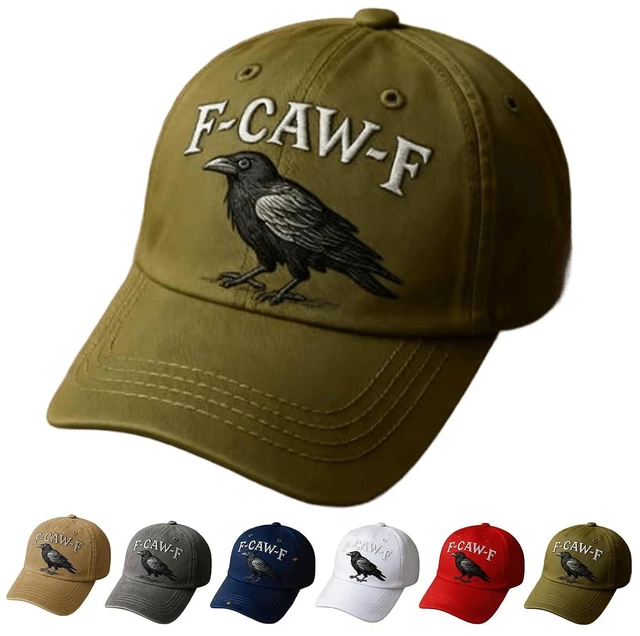 Main image of F Caw F Hat, F-Caw-F Hat Fcawf Cawf Bird Cap, Embroidered Adjustable Hats Soft Washed Baseball Caps