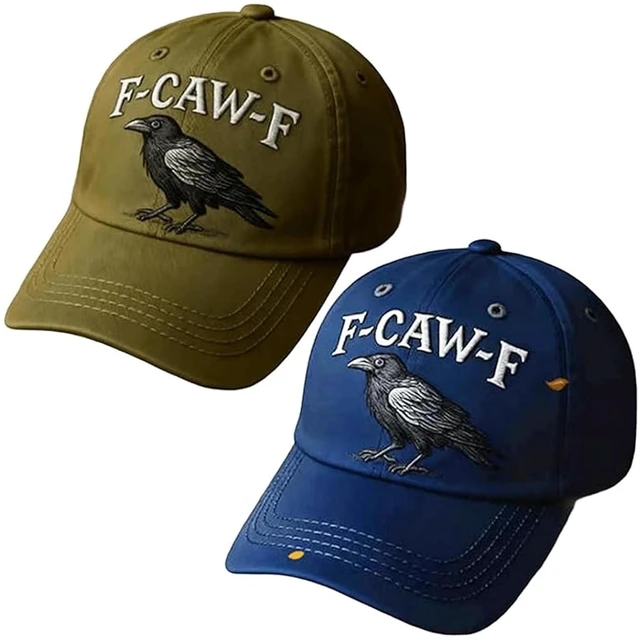 Main image of F Caw F Hat, F-Caw-F Hat Fcawf Cawf Bird Cap, Embroidered Adjustable Hats Soft Washed Baseball Caps