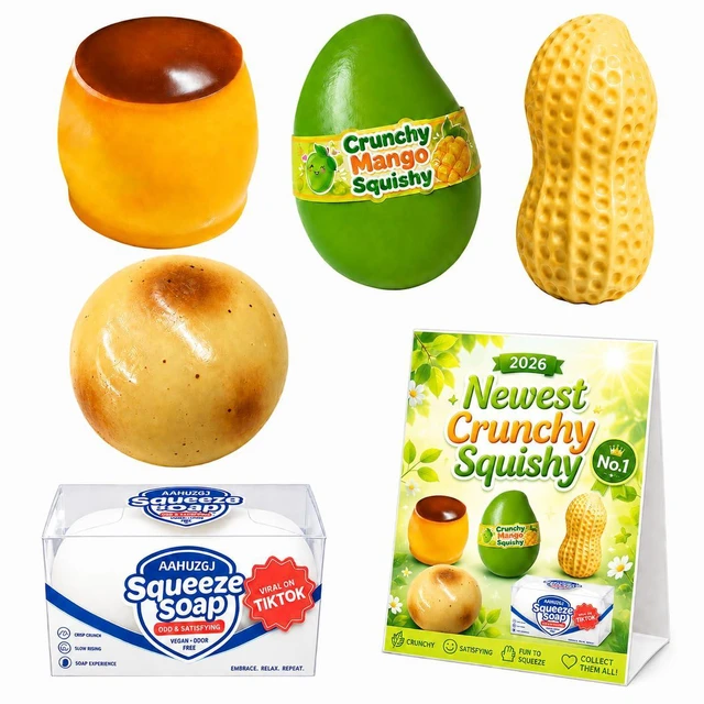 Main image of 5PCS Crunchy Squishy Slow Crunchy Squishies Squeeze Stress Ball (5pcs B)