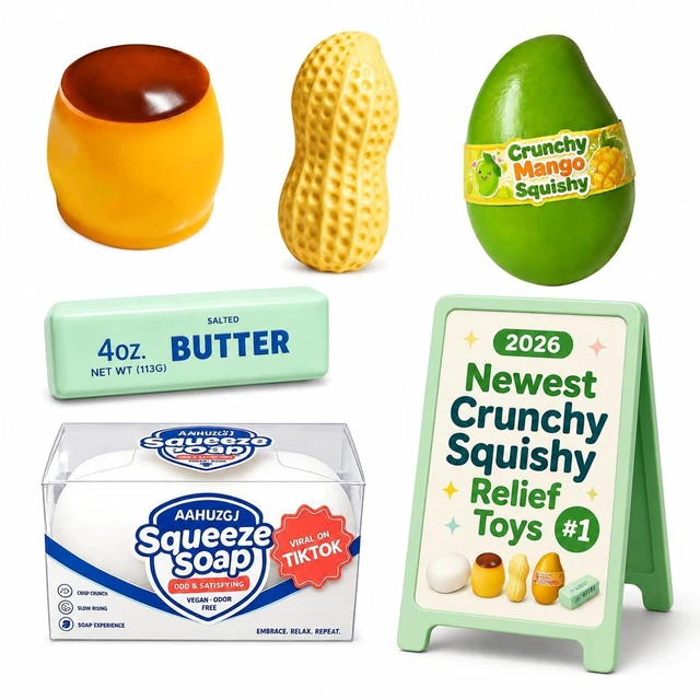 Main image of 5PCS Crunchy Squishy Slow Crunchy Squishies Squeeze Stress Ball (5PCS D)