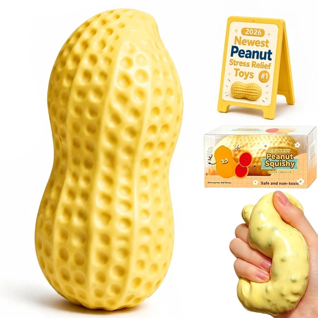 Main image of Crunchy Peanut Squishy Asmr Bead Filled, Slow Rising Squeeze (Peanut A)