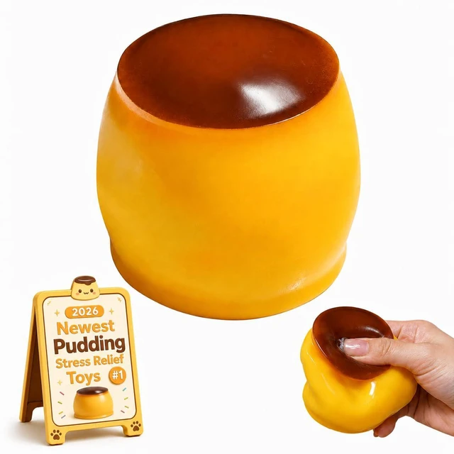 Main image of Crunchy Pudding Squishy Asmr Bead Filled, Slow Rising Squeeze