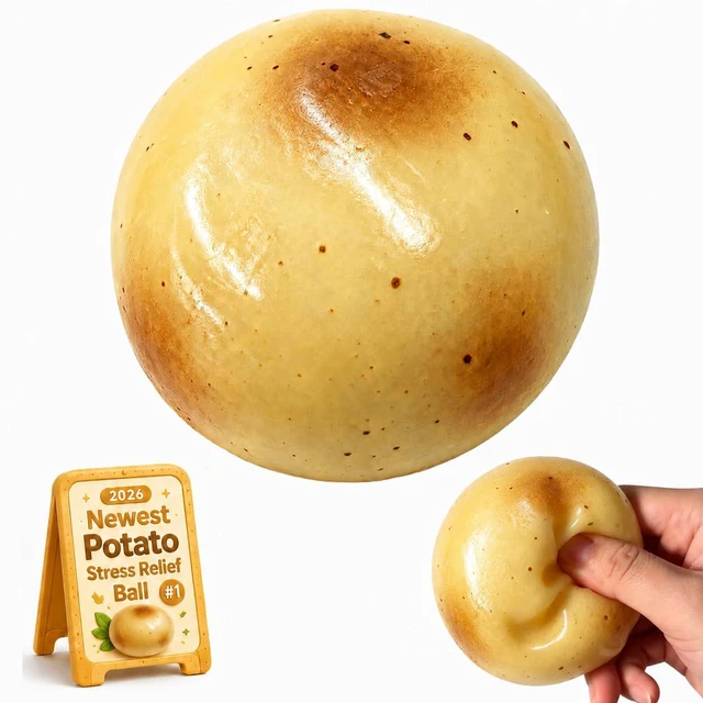 Main image of Crunchy Potato Squishy Asmr Bead Filled, Slow Rising Squeeze (Potato)