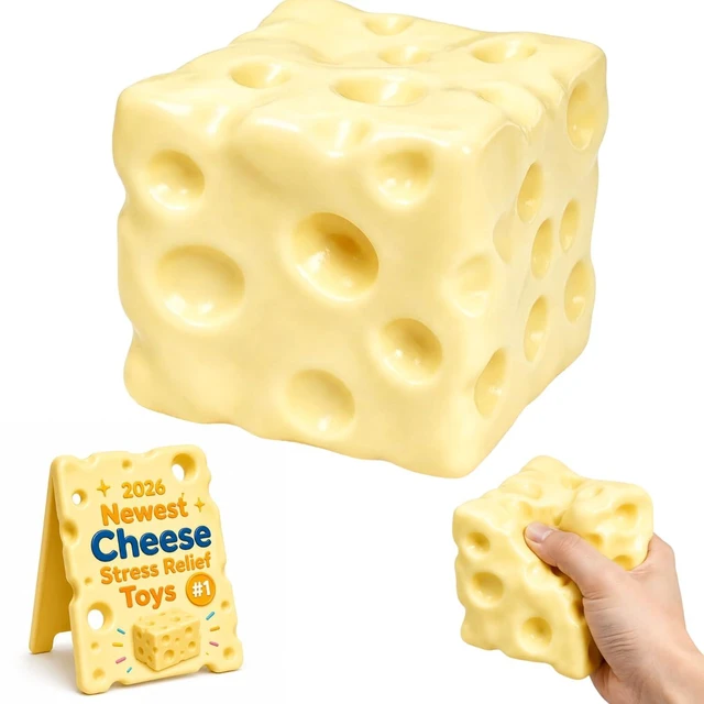 Main image of Crunchy Cheese Squishy Asmr Bead Filled, Crunchy Cheese Squishies
