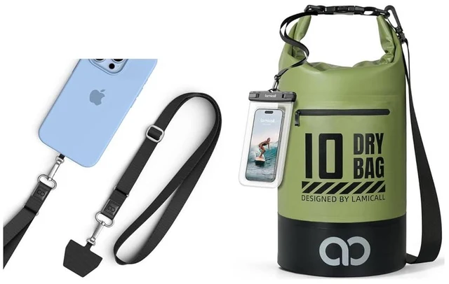 Main image of Cell Phone Lanyard Crossbody 2 Pack & Waterproof Dry Bag