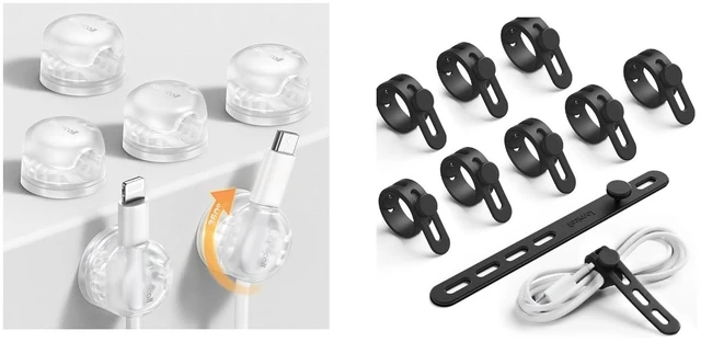 Main image of Silicone Cable Ties + Rotating Cable Clips