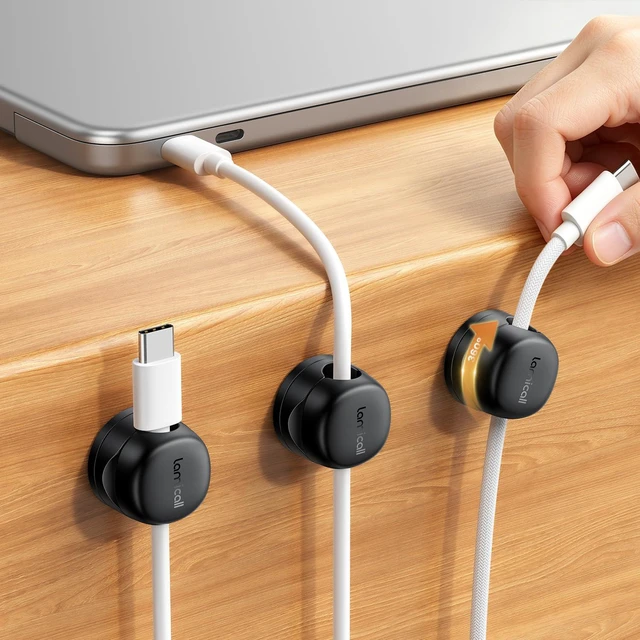 Main image of 6 Pack Rotating Magnetic Cord Organizer Clips Cable Management