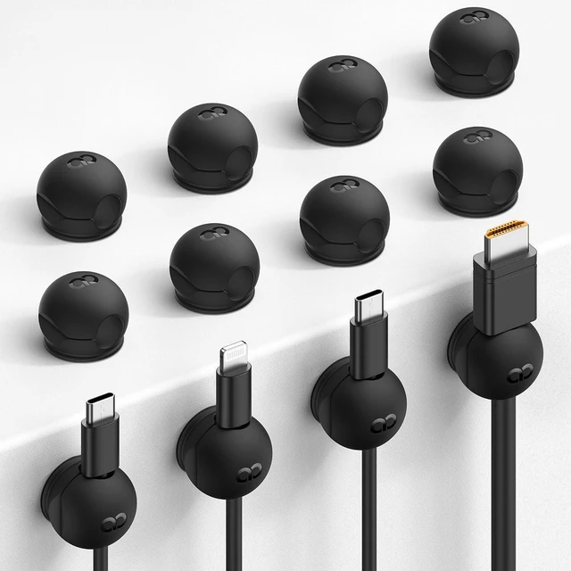 Main image of 12 Pack Magnetic Cord Organizer, Silicone Mini Cable Clips