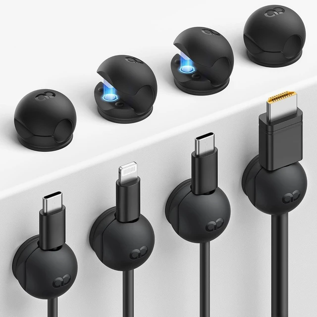 Main image of 8 Pack Magnetic Cord Organizer, Mini-Soft Silicone Clips