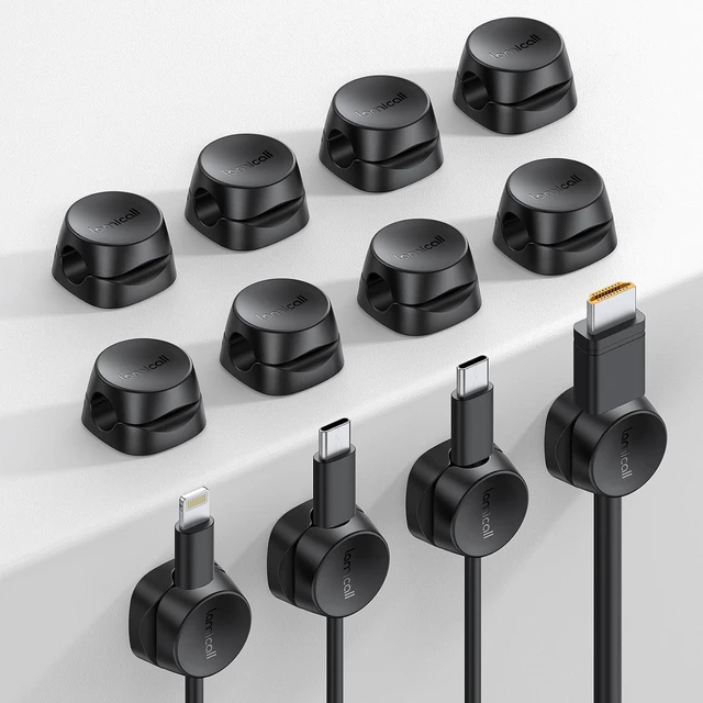 Main image of 12 Pack Spring Cord Organizer Clips, Cable Management for Desk