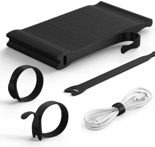 Main image of 60PCS Reusable Cable Ties, 6-Inch Nylon Hook Loop Straps