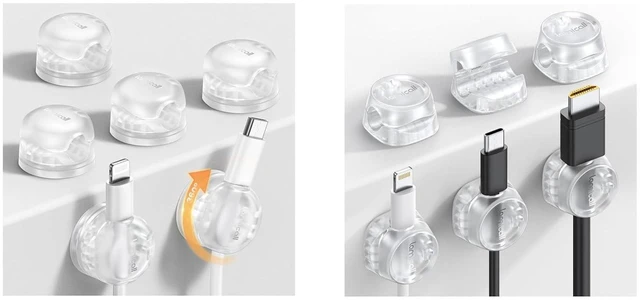 Main image of Clear Cable Clips Normal Plus Rotating Design