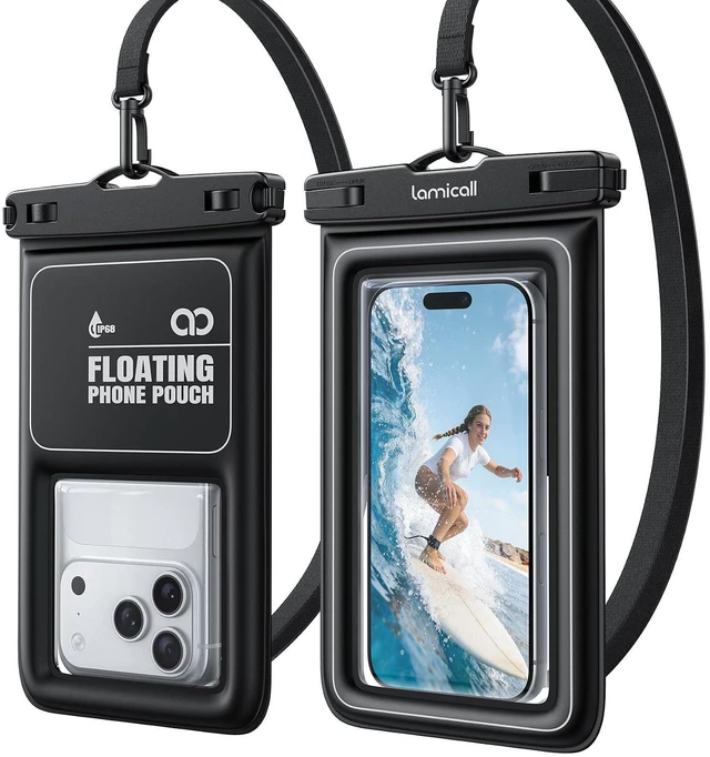Main image of IP68 Floating Waterproof Phone Pouch, 2 Pack Waterproof Phone Case
