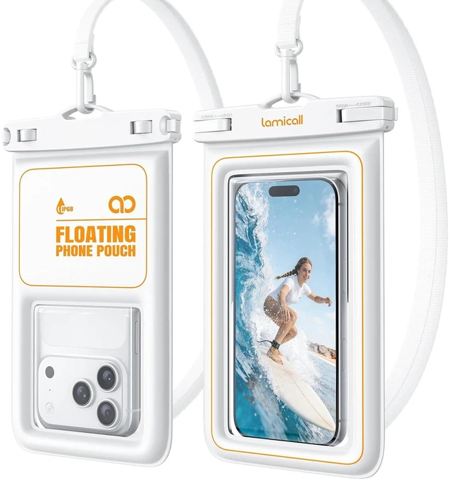 Main image of Floating Waterproof Phone Pouch 2 Pack, Cruise & Travel Essentials