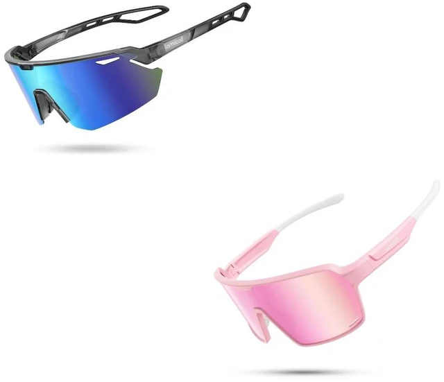 Main image of Polarized Sports Sunglasses for Men Women, Blue+Pink