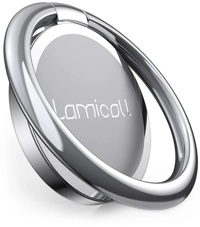 Main image of Silver Cell Phone Ring Finger Stand, Metal Grip Kickstand