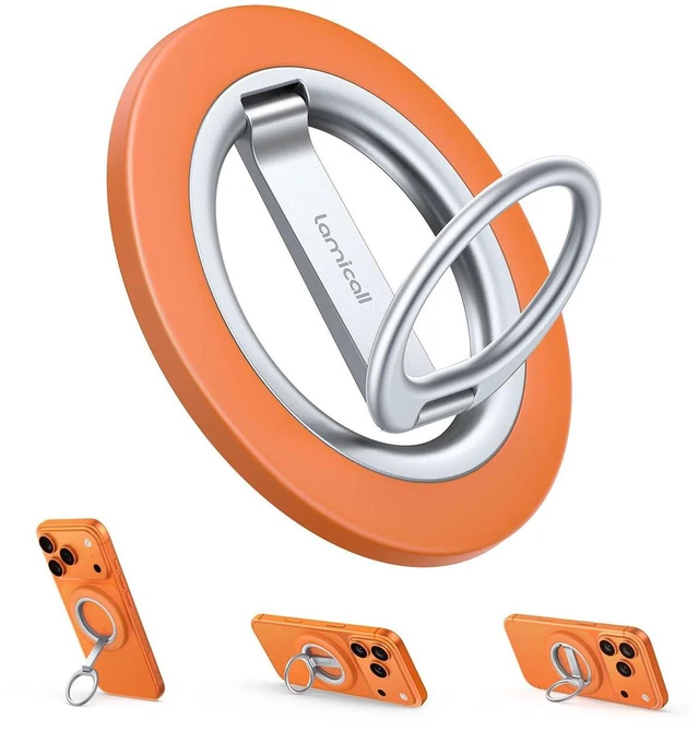 Main image of for MagSafe Magnetic Phone Ring Grip, Super Magnet Orange Ring