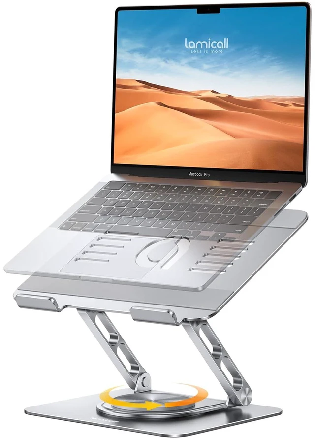 Main image of Adjustable Laptop Stand for Desk 360° Rotating Base for 10-17.3''