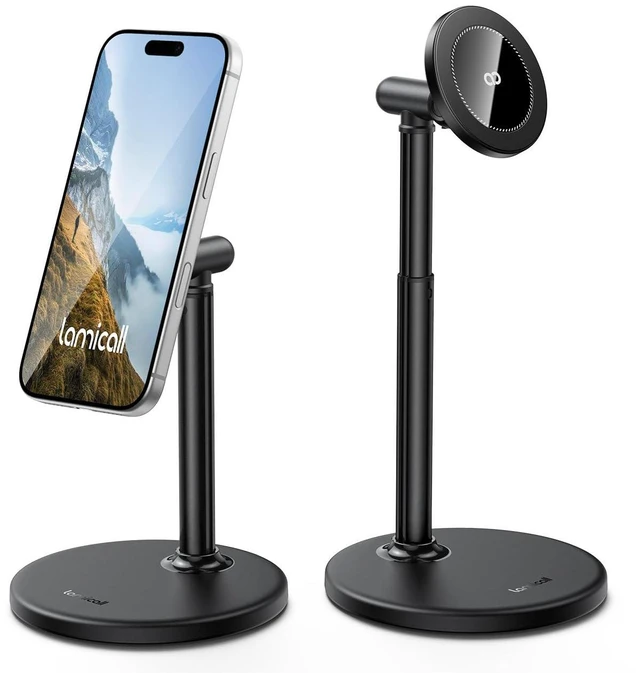 Main image of Magnetic Phone Stand for Desk, Height Adjustable Holder for iPhone