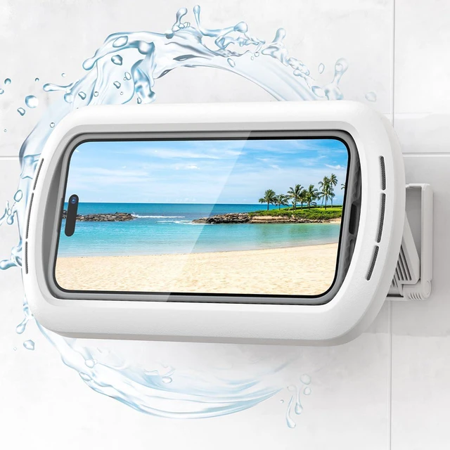 Main image of Shower Phone Holder with Speaker Holes, IPX6 Waterpoof Case Stand