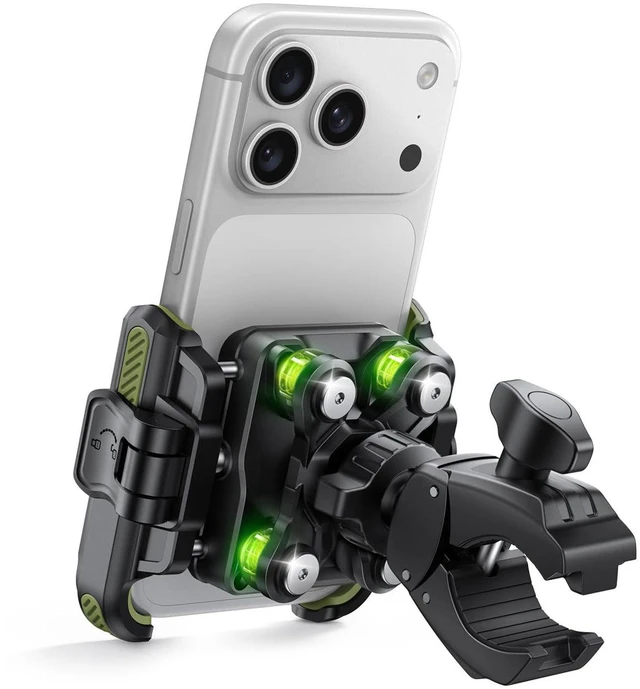 Main image of Motorcycle Bike Phone Mount Holder for 6-7.2" Phones, Green