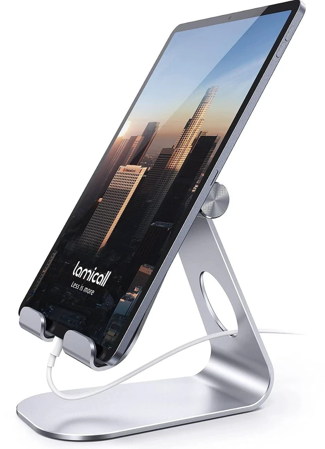 Main image of iPad Stand Adjustable Tablet Holder, Sturdy Aluminum, Multi-Angle