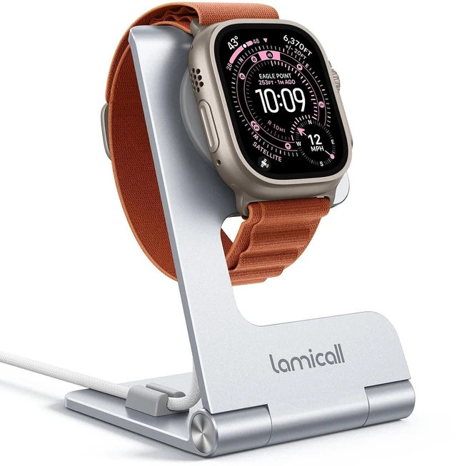 Main image of Apple Watch Stand for Charger, Aluminum Desk Watch Charing Holder
