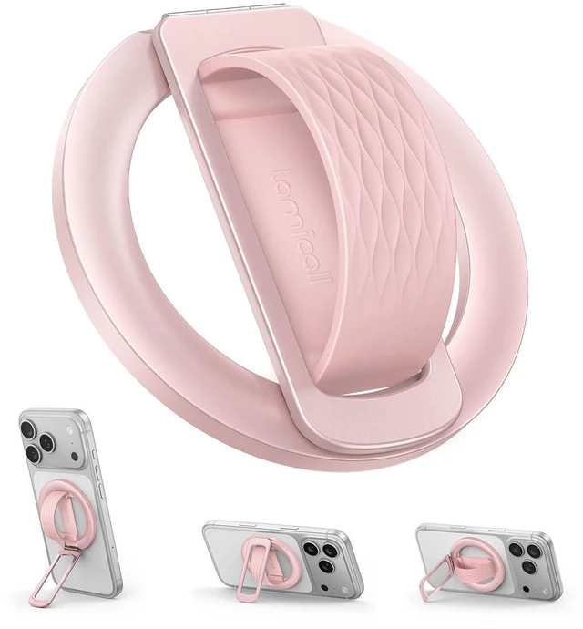 Main image of Soft Pink Comfortable Silicone Finger Loop Magnetic Phone Grip