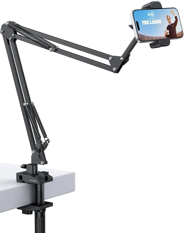 Main image of Phone Holder for Bed & Desk, 32.5" Flexible Carbon Steel Arm Mount