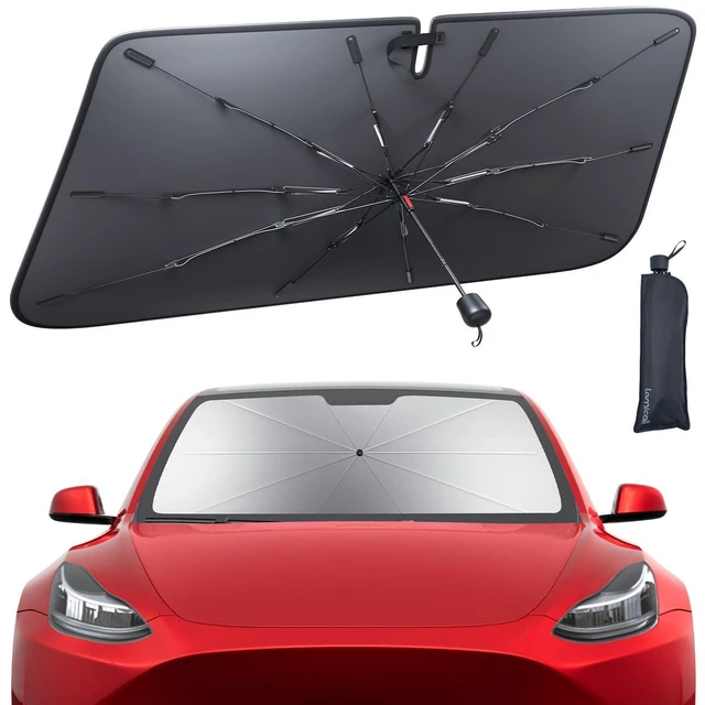 Main image of Tesla Model 3/Y Foldable Windshield Sunshade Umbrella UV Block 10-Rib Frame