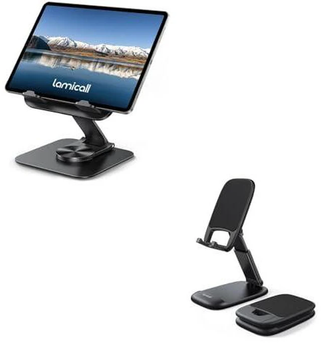 Main image of Adjustable iPad Stand for Desk and Cell Phone Stand