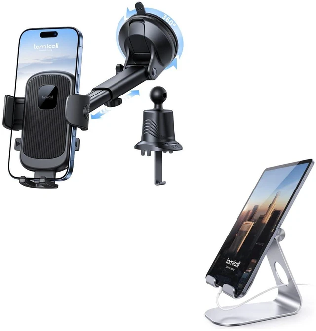 Main image of 3-in-1 Car Phone Holder and Tablet Stand