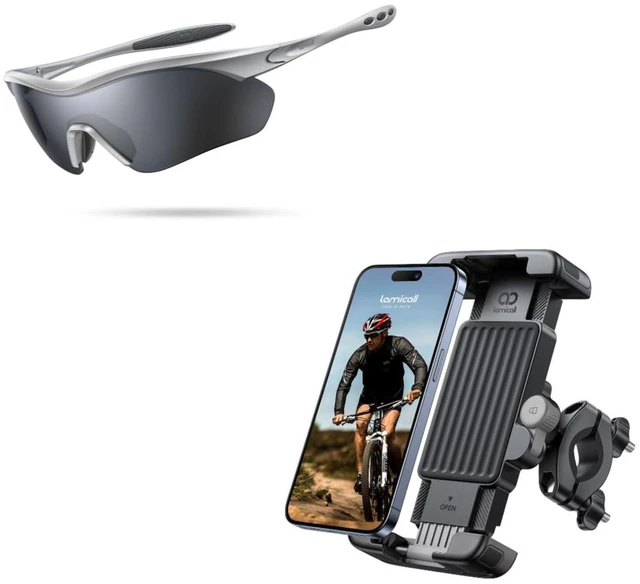 Main image of Bike Motorcycle Phone Mount + Polarized Sports Sunglasses Men Women