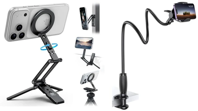 Main image of for MagSafe Tripod Stand & Gooseneck Phone Holder for Bed