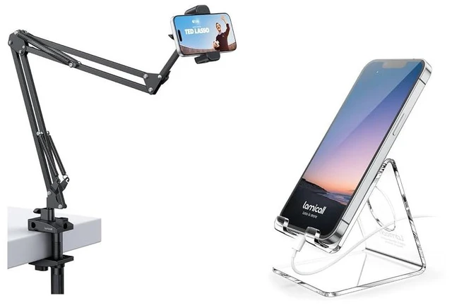 Main image of Phone Holder for Bed & Clear Acrylic Cell Phone Stand