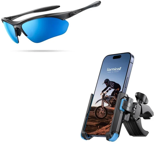 Main image of Motorcycle Bike Phone Mount + 22g Polarized Sports Sunglasses