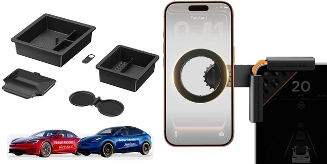 Main image of Center Console Organizer + Magnetic Phone Holder for Tesla Model 3 and Y