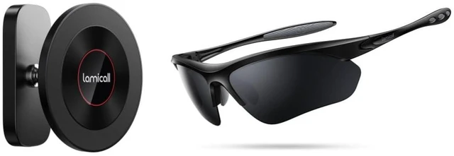 Main image of Alloy Magnetic Golf Cart Phone Holder + 22g Polarized Sports Sunglasses for Men Women