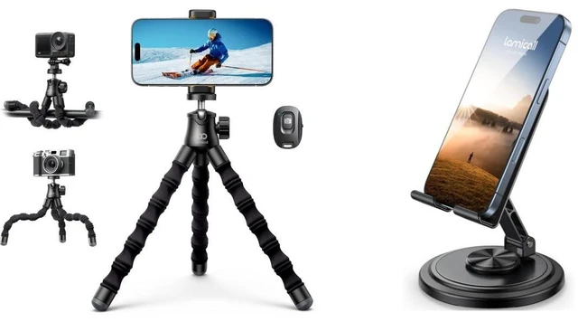 Main image of Tripod for iPhone and Cell Phone Stand for Desk