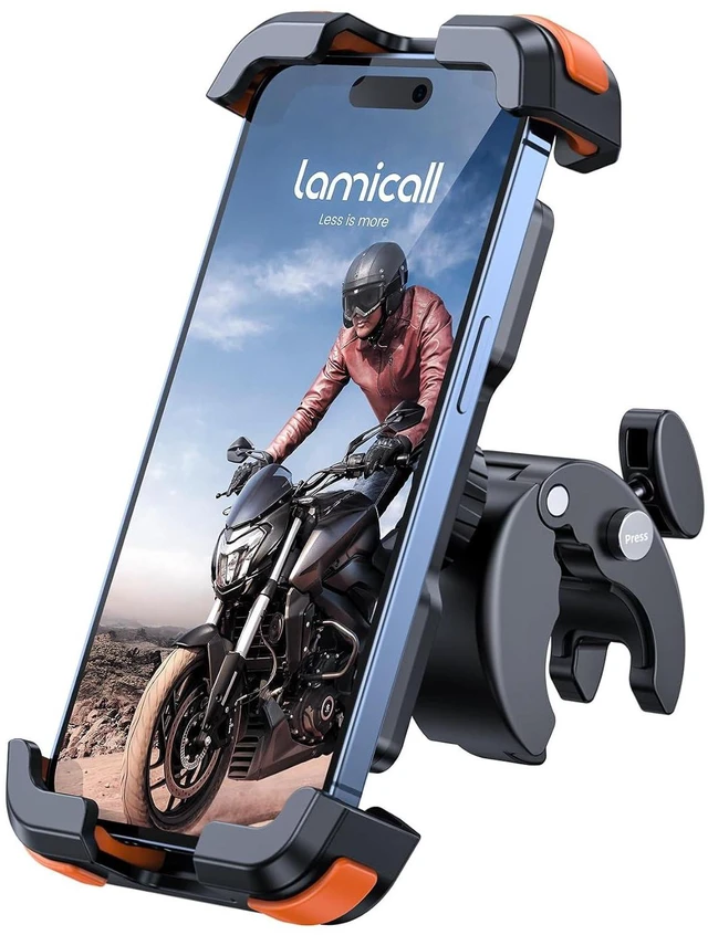 Main image of Motorcycle Bike Phone Holder with Upgrade Quick Install Bar Clip