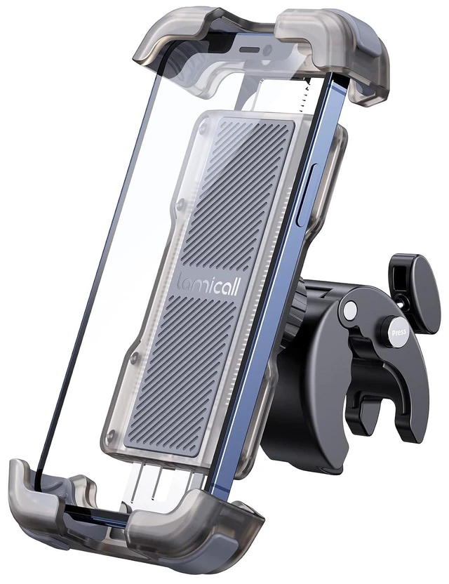 Main image of Motorcycle Bike Phone Holder with Upgrade Quick Install Bar Clip
