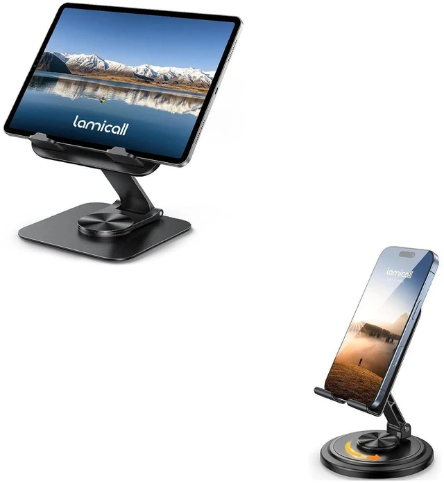 Main image of Adjustable iPad Stand for Desk and Cell Phone Stand for Desk