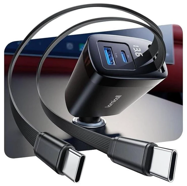 Main image of Retractable Car Charger + 15W for MagSafe Car Mount Charger