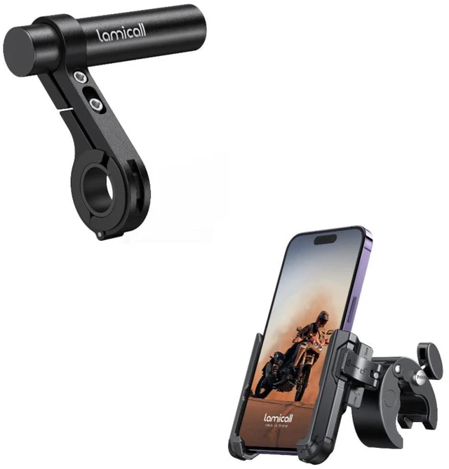 Main image of Motorcycle Phone Mount + Bike Handlebar Extender