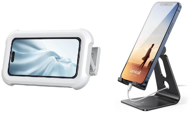 Main image of Adjustable Phone Stand and Waterproof Shower Phone Holder