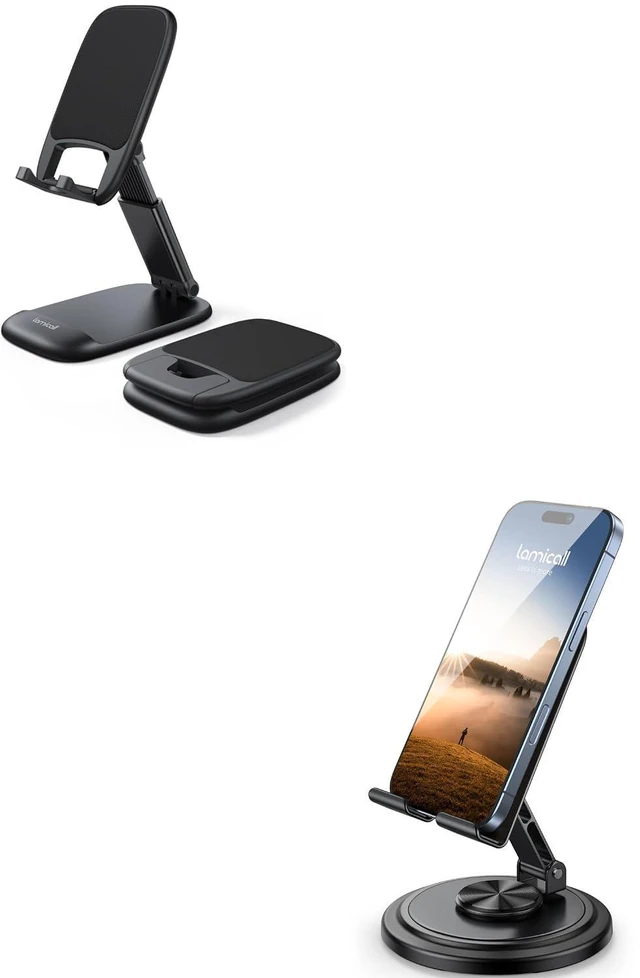 Main image of Foldable Phone Stand for Desk & 360 Rotating Foldable Phone Holder
