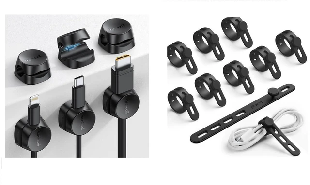 Main image of Cord Holder Clips + 10 Pack Silicone Cable Ties