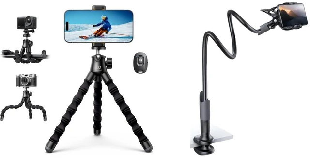 Main image of Tripod for iPhone and Gooseneck Phone Holder for Bed