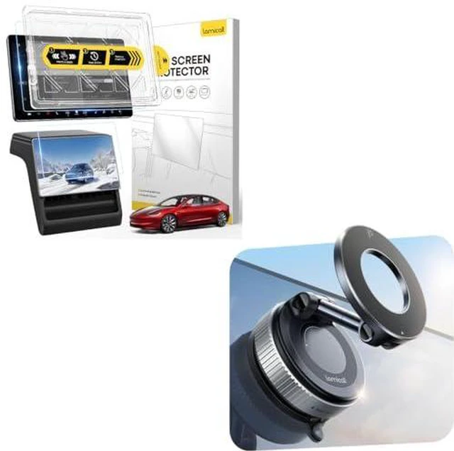 Main image of Car Phone Holder + Tesla Model Y Juniper & Model 3 Screen Protector