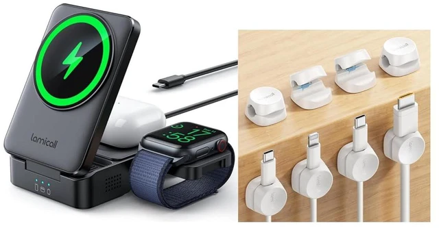 Main image of 3 in 1 Compact Wireless Charging Station & Cord Organizer